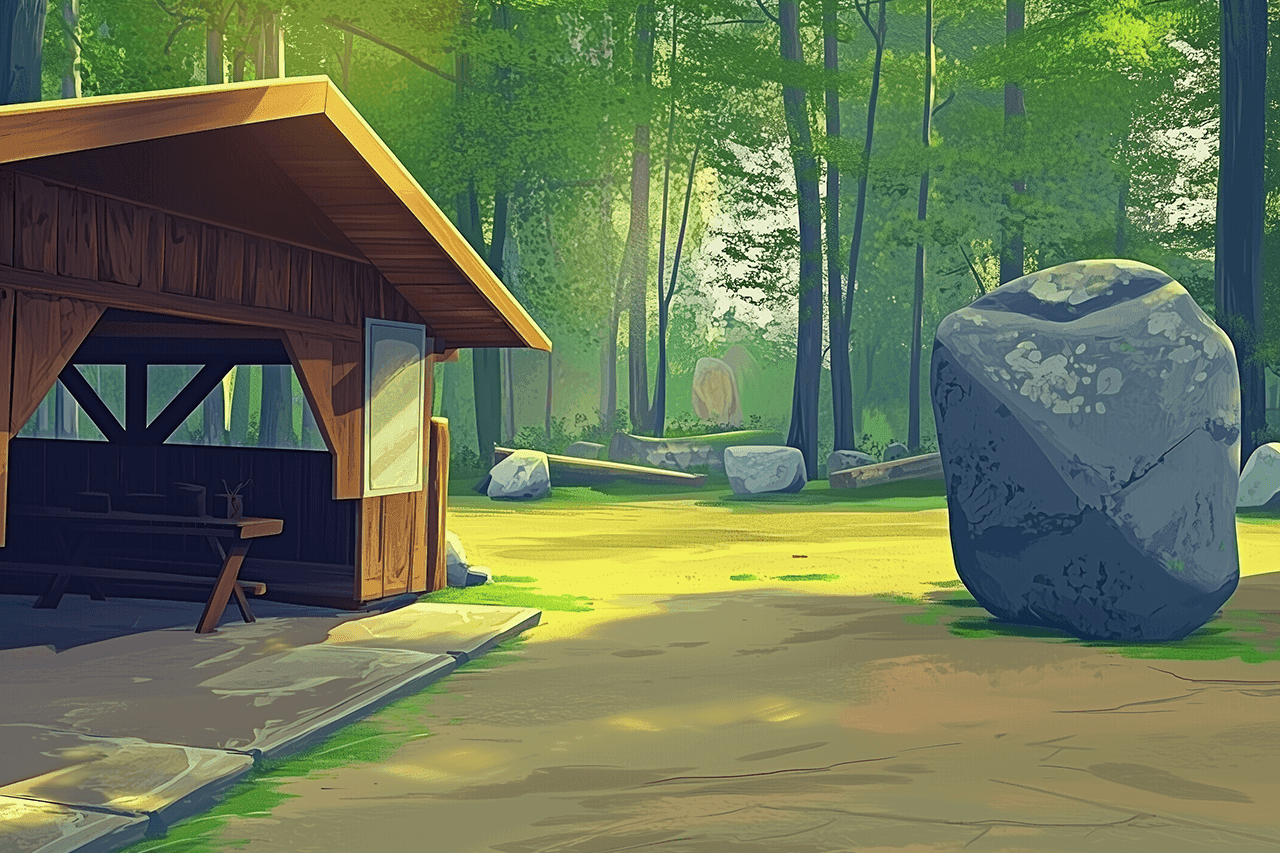 Title Schutzhütte Findlingswald